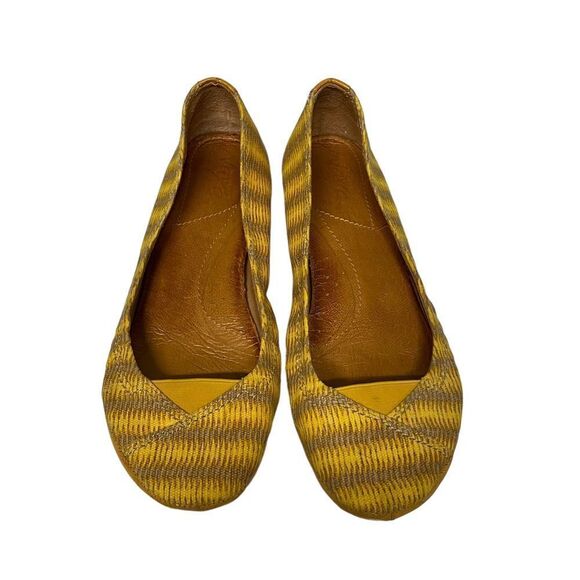 Naya Leather Flats Yellow and Brown - Picture 2 of 14